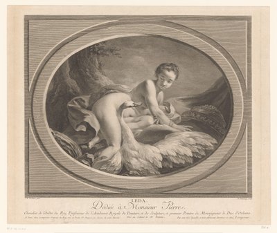 Leda i łabędź Leda (tytuł na obiekcie) autorstwa Nicolas de Launay (goudsmid)