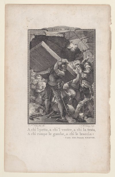 Canto 13, Stanza 38, z Orlando Furioso, 1772-74., 1772-74. autorstwa Nicolas de Launay