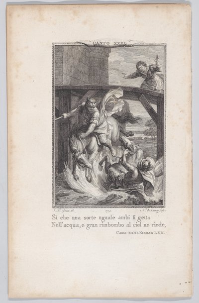 Canto 31, pokój 70, z Orlando Furioso, 1774., 1774. autorstwa Nicolas de Launay
