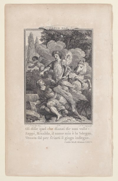 Canto 42, pokój 64, z Orlando Furioso, 1774., 1774. autorstwa Nicolas de Launay