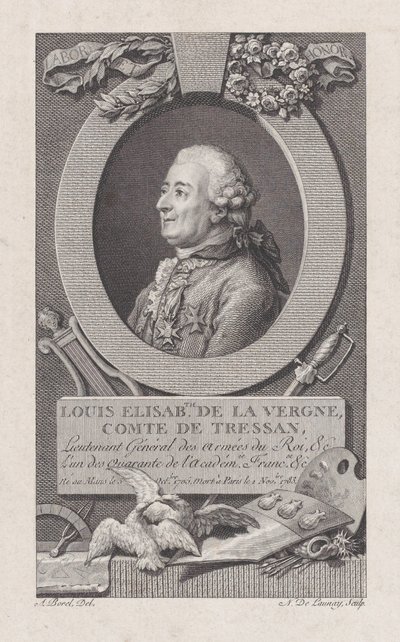 Portret Ludwika Elżbiety de La Vergne, hrabiego de Tressan, 1783-92., 1783-92. autorstwa Nicolas de Launay