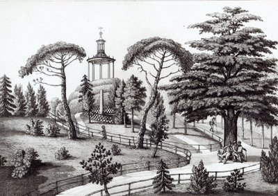 Labirynt z Jardin des Plantes w Paryżu, rytowany przez Francois Aubertin (177383-1821) autorstwa Nicolas the Younger Huet