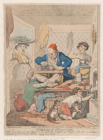 Miseries of Human Life: podczas głębokiego studiowania i zagubienia w myślach w skomplikowanych…, październik 1807. autorstwa Nicolaus Heideloff