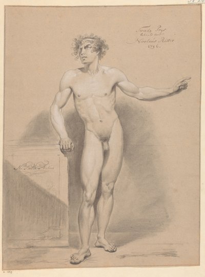 Akt męski stojący, widziany z przodu (II nagroda 1796) autorstwa Nicolaus Ritter jr.