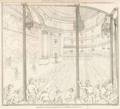 Widok wnętrza teatru Drury Lane, Londyn autorstwa Nicolaus von Heideloff