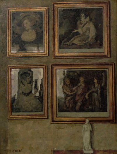 Wnętrze z obrazami i figurką autorstwa Niels Holsoe