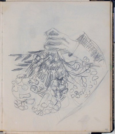 Prawa ręka H.C. Andersena. Szkic do „Łąki by Nysø” (Odense) autorstwa Niels Larsen Stevns