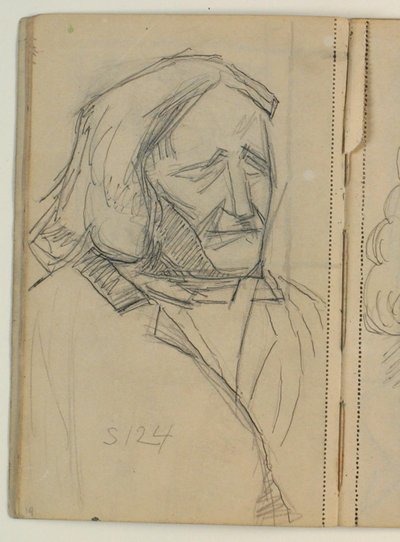 Studium Thorvaldsena po A.C.T. Dagerotyp Neubourga z 1840 r. autorstwa Niels Larsen Stevns