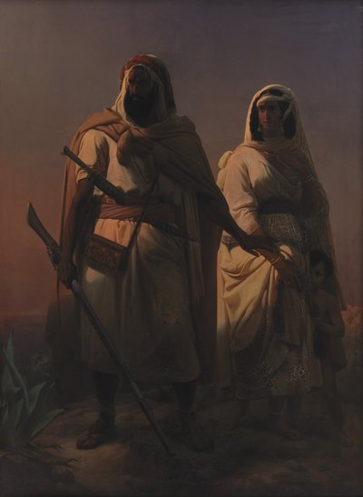 Arabska rodzina na pustyni autorstwa Niels Simonsen