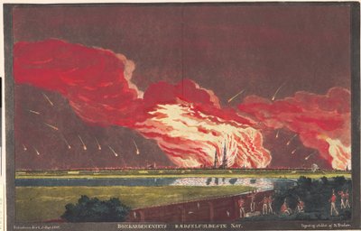 „Najbardziej przerażająca noc bombardowania. Kiøbenhavn 4-5 września 1807 r.” autorstwa Niels Truslew