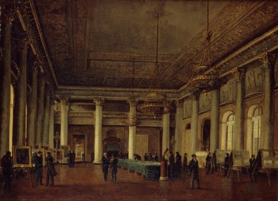 Widok wnętrza domu Dmitrija Naryszkina podczas spotkania Towarzystwa Zachęty Sztuk Pięknych, 1825 autorstwa Nikanor Grigoryevich Chernetsov
