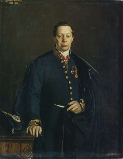 Portret artysty Piotr Basin 1794-1881, 1857 autorstwa Nikanor Leontievich Tiutriumov