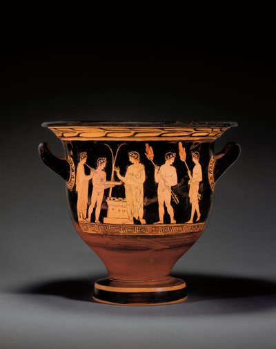 Czerwonofigurowy dzwon-krater na strychu, ok. 420-400 p.n.e. autorstwa Nikias Painter