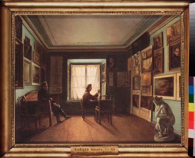 Pracownia malarza - Obraz Nikity Zajcewa (1787-1828), olej na płótnie, ok. 1820 Sztuka rosyjska XIX wiek - Państwowa Galeria Trietiakowska, Moskwa autorstwa Nikita Zaytsev