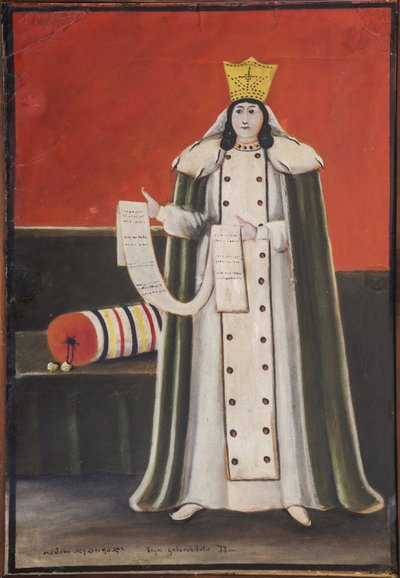 Raine Tamar (Tamar) de Georgie (Ga. 12-13) – królowa Tamar Par Pirojmani (Pirojmanashvili), Nick (182-1918). Olej i tektura, rozmiar: 90x60 autorstwa Niko Pirosmanashvili