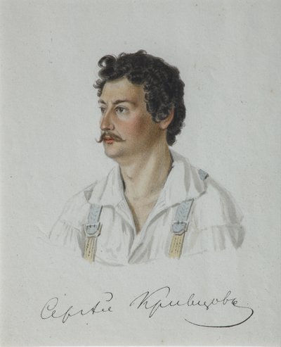 Portret dekabrysty Siergieja Krivtsova 1802-1864, 1828 autorstwa Nikolai Alexandrovich Bestuzhev