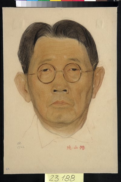 Portret Sen Katayamy (1859-1933) - Praca Nikołaja Andriejewicza Andrejewa (1873-1932), krew i kreda na papierze (32,5x22,4 cm) autorstwa Nikolai Andreevich Andreev