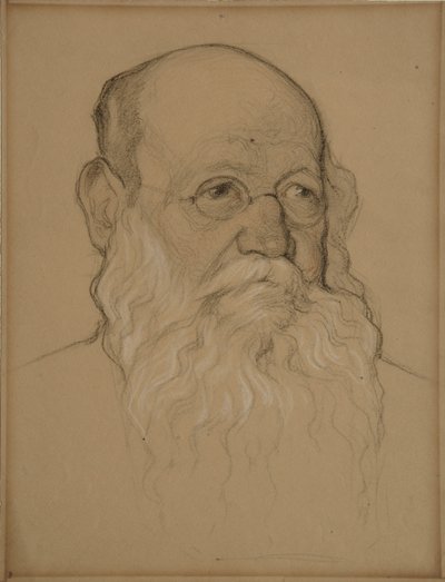 Portret rewolucyjnego hrabiego Piotra A. Kropotkina 1842-1921, 1920-1921 autorstwa Nikolai Andreevich Andreev