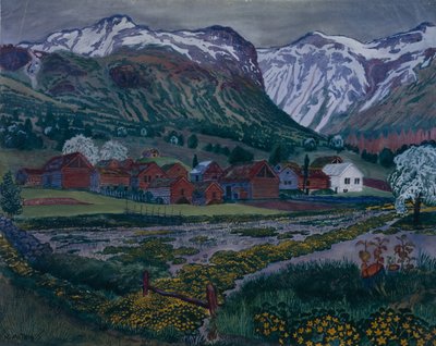 Jaskierowa Noc (olej na płótnie) autorstwa Nikolai Astrup