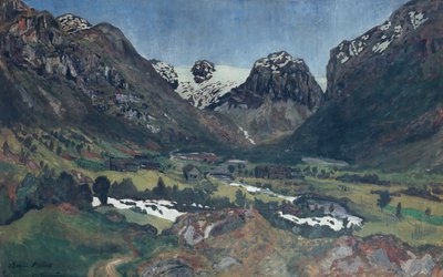 Czerwcowa noc w górskiej wiosce autorstwa Nikolai Astrup