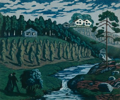 Duże snopy (olej na płótnie) autorstwa Nikolai Astrup