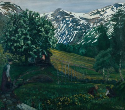 Wiosenna noc smieheggen, ok. 1918 r. autorstwa Nikolai Astrup