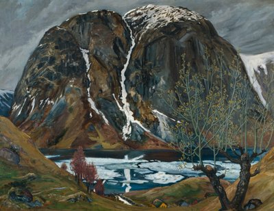 Wiosenna odwilż pod wzgórzem autorstwa Nikolai Astrup
