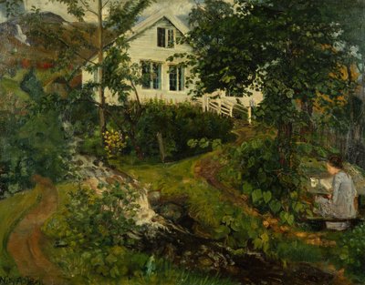 Stara Plebania, przed 1908 (olej na płótnie) autorstwa Nikolai Astrup