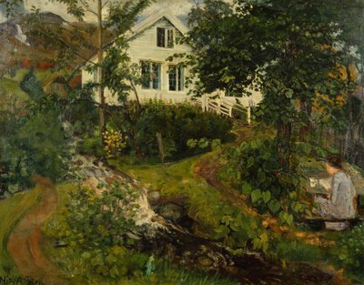 Stara plebania, przed 1908 r. autorstwa Nikolai Astrup