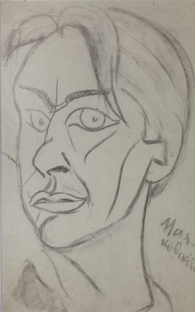 Poeta Władimir Majakowski 1893-1930, 1913. autorstwa Nikolai Ivanovich Kulbin