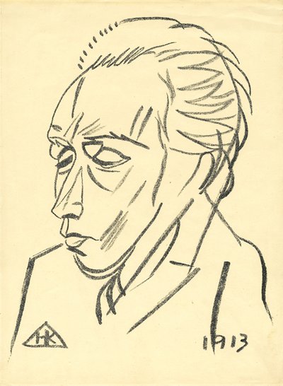 Portret poety Velimira Chlebnikowa 1885-1922, 1913 autorstwa Nikolai Ivanovich Kulbin
