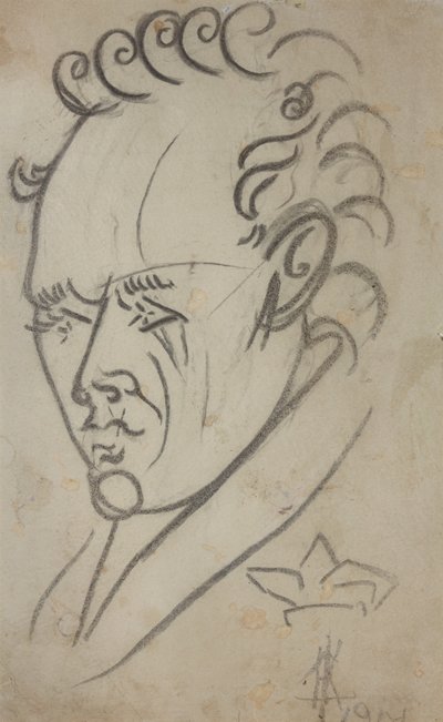 Portret poety Wasilija Kamenskiego 1884-1961, 1913. autorstwa Nikolai Ivanovich Kulbin