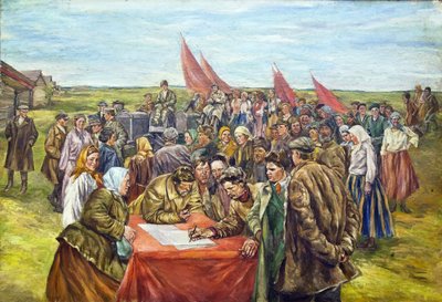 Podpisanie obligacji rządowych, połowa lat 30. XX wieku. autorstwa Nikolai Ivanovich Shestakov