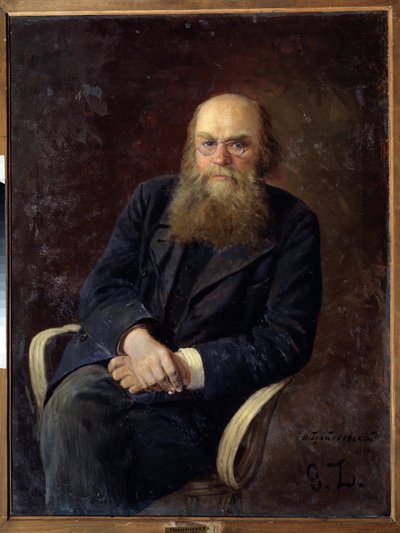 Portret autora Nikolay N. Zlatovratsky (1845-1911) (Portret autora N.N. Zlatovratsky). Obraz Nikołaja Karlowicza Grandkowskiego (1864-1907), olej na płótnie autorstwa Nikolai Karlovich Grandkovsky