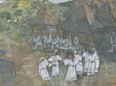 Taniec w kręgu, początek XX wieku autorstwa Nikolai Konstantinowitsch Roerich