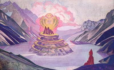 Nagardżuna Zdobywca Węża, 1925. autorstwa Nikolai Konstantinowitsch Roerich