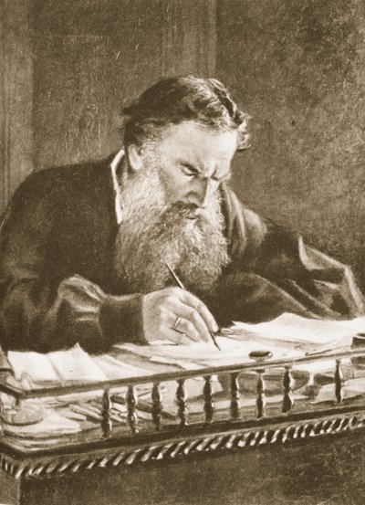 Lew Tołstoj (zdjęcie w sepii) autorstwa Nikolai Nikolaevich Ge