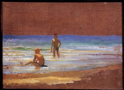 Chłopcy na wybrzeżu. Obraz Nikołaja Nikołajewicza Ge (wesoły) (1831-1894), olej na płótnie, XIX-wieczna sztuka rosyjska. Państwowa Galeria Tretiakowska, Moskwa. autorstwa Nikolai Nikolajevitch Gay