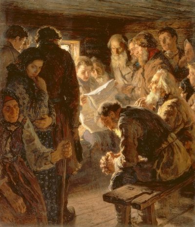 Wiadomości z teatru wojny autorstwa Nikolai P. Bogdanow Bjelski