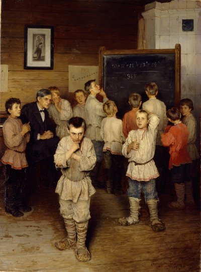 Kalkulacja umysłowa w szkole podstawowej, 1895 r. autorstwa Nikolai Petrovich Bogdanov Belsky