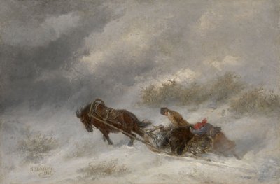 Łowcy niedźwiedzi w zamieci autorstwa Nikolai Yegorovich Sverchkov