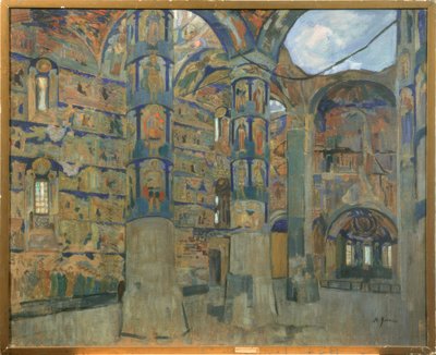 Wnętrze kościoła Klasztor Trójcy Świętej Makariosa Scheltowodskich w Makarjewie autorstwa Nikolaj Pawlowitsch Uljanow