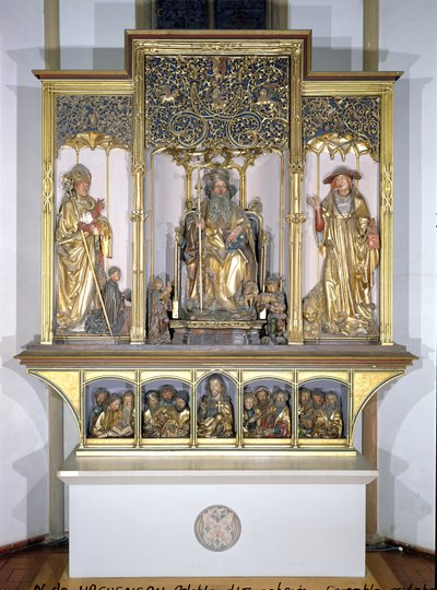 Zespół rzeźb drewnianych, z Ołtarza Isenheim, ok. 1490 (drewno złocone) autorstwa Nikolaus Hagenauer