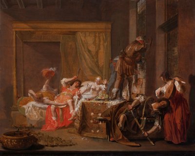 Scena z zaślubin Messaliny i Gajusza Silliusa, ok. 1645-ok. 1650 (olej na desce) autorstwa Nikolaus Knüpfer