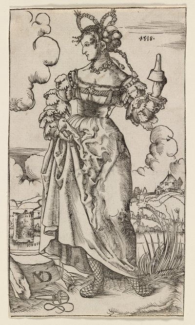 Mądre i głupie dziewice: piąta głupia dziewica, 1518. autorstwa Nikolaus Manuel Deutsch