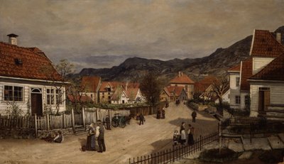 Miejska ulica z codziennym życiem autorstwa Nils Andreas Johannesen