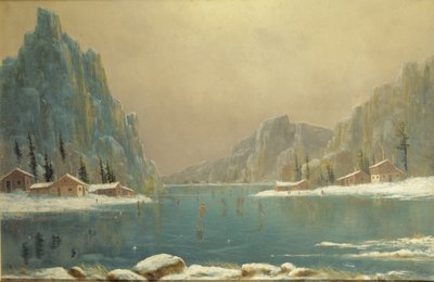 Łyżwiarze na jeziorze, XIX w. autorstwa Nils Hans Christiansen