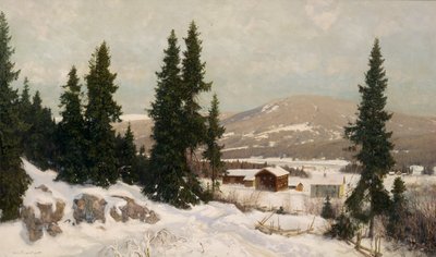 Z Osterdalen (olej na płótnie) autorstwa Nils Hansteen