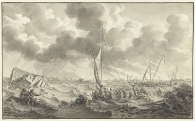 Przerwa na grobli w pobliżu Kampen, 1775 autorstwa Noach van der Meer (II)