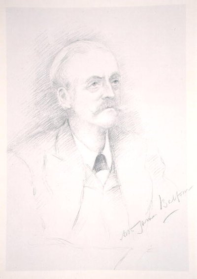 Portret Sir Arthura Jamesa Balfoura (1848-1930) z albumu Entente Cordiale autorstwa Noel Dorville